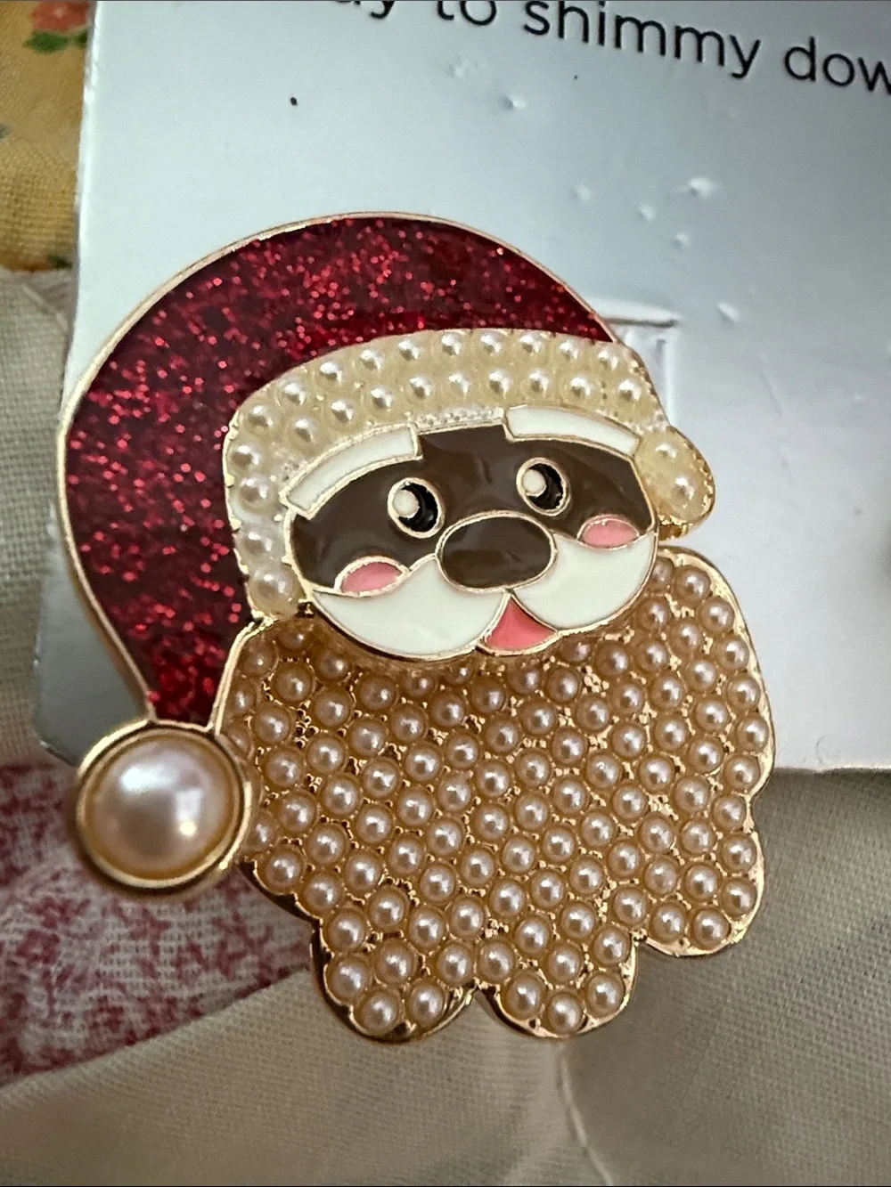 NWT Sugarfix by Baublebar 1.25” Dog Santa Earrings with pearl beards